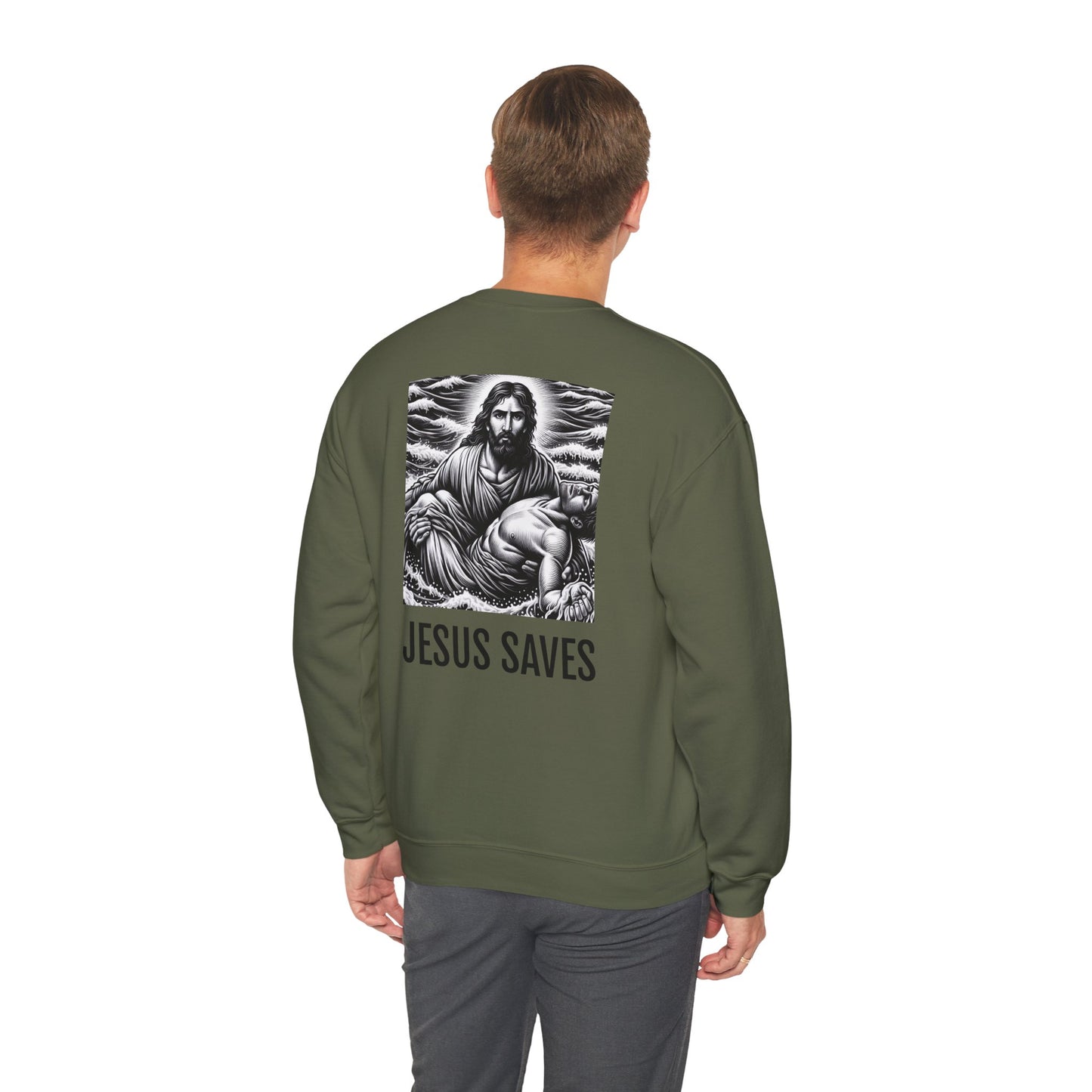 Blessed Love Jesus Saves Crewneck Sweatshirt